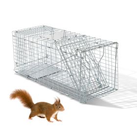 32" Live Animal Cage Trap, Heavy Duty Folding Raccoon Trap, Humane Cat Trap with Handle for Rabbits, Stray Cats, Squirrels, Raccoons, Skunk, Mole