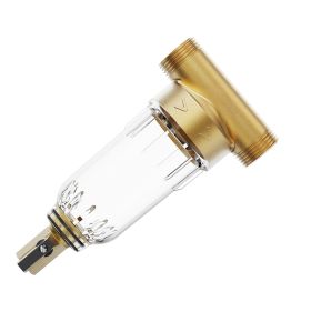 Spin Down Filter, 40 Micron Whole House Sediment Filter for Well Water, 3/4" FNPT + 1" MNPT, 4 T/H High Flow Rate